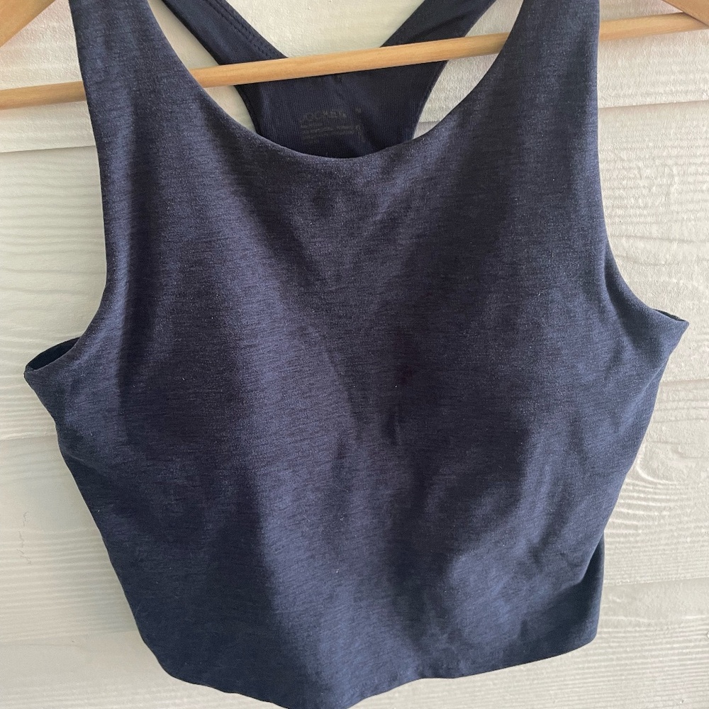 Jockey Navy blue knit tank top with soft cups. Size M